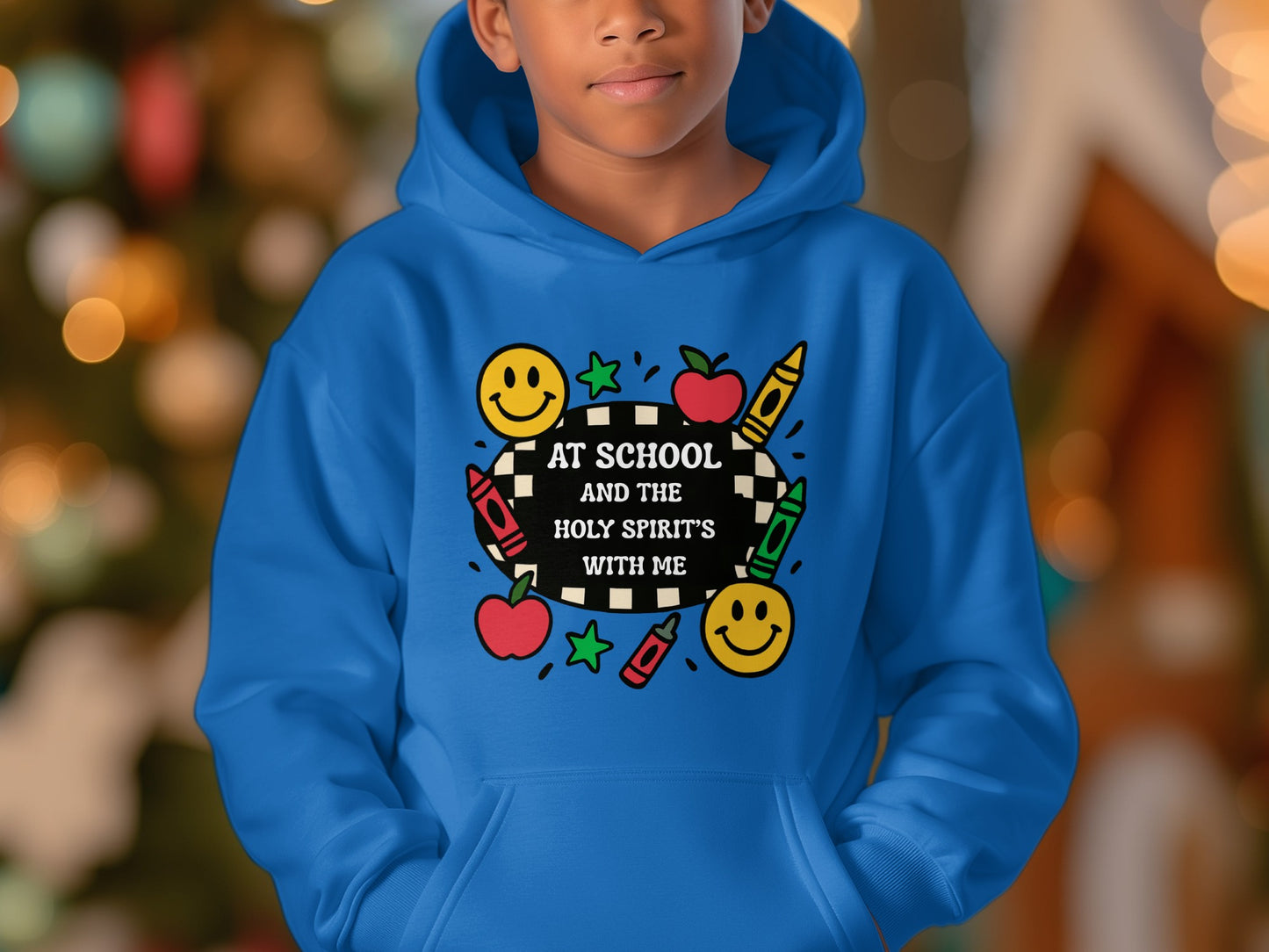 At School and The Holy Spirit's with Me Hoodie