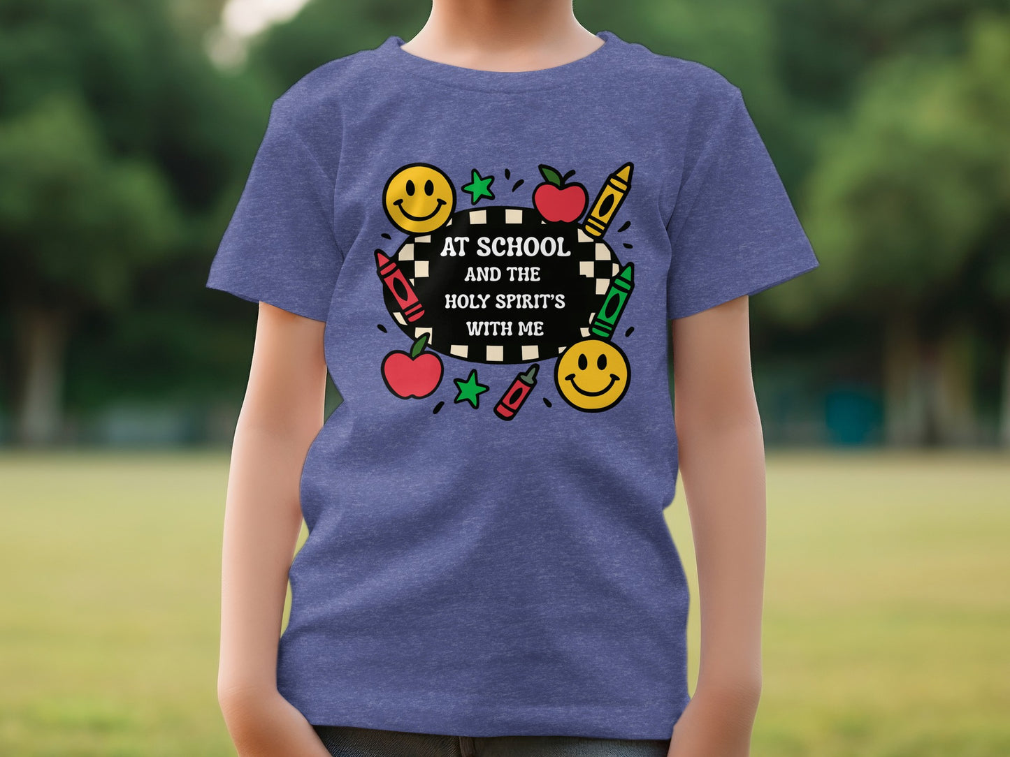 At School and The Holy Spirit Is with Me T-shirt