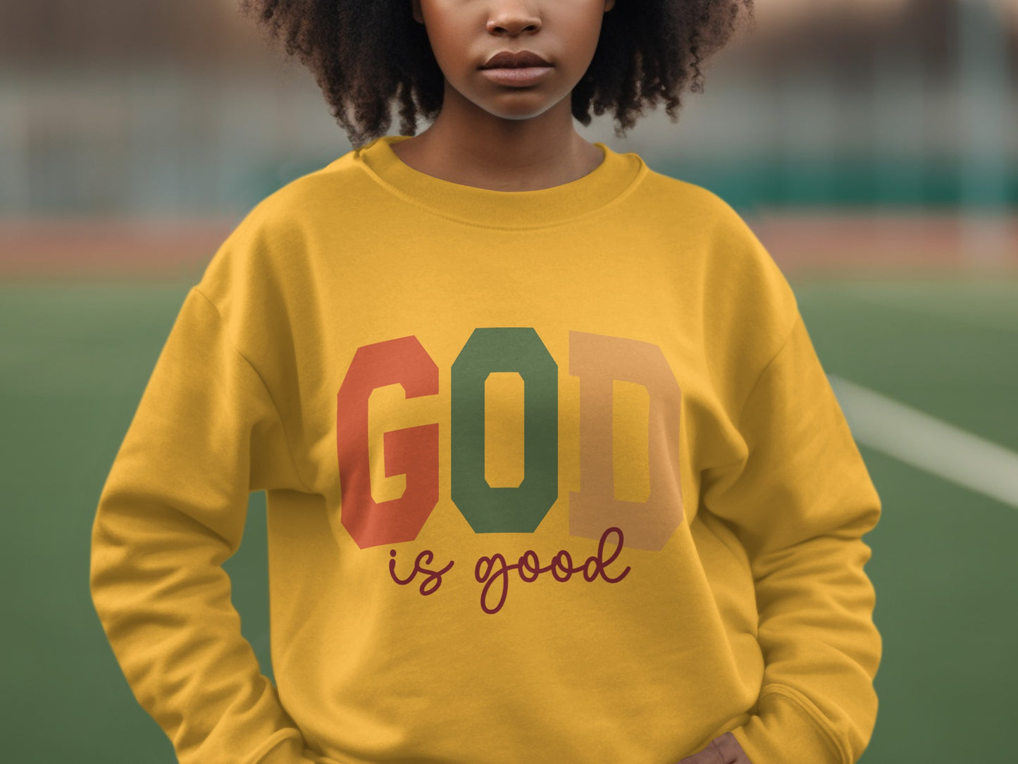 GOD is good graphic sweatshirt for women