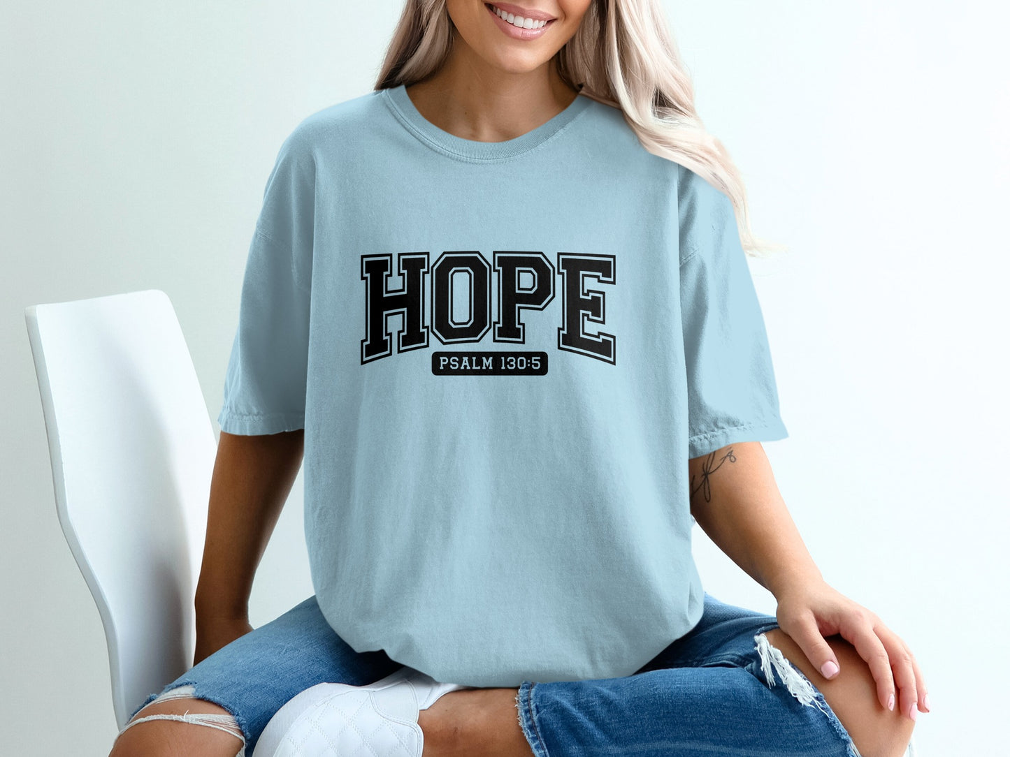 HOPE Psalm 130 5 Inspirational Graphic T-Shirt