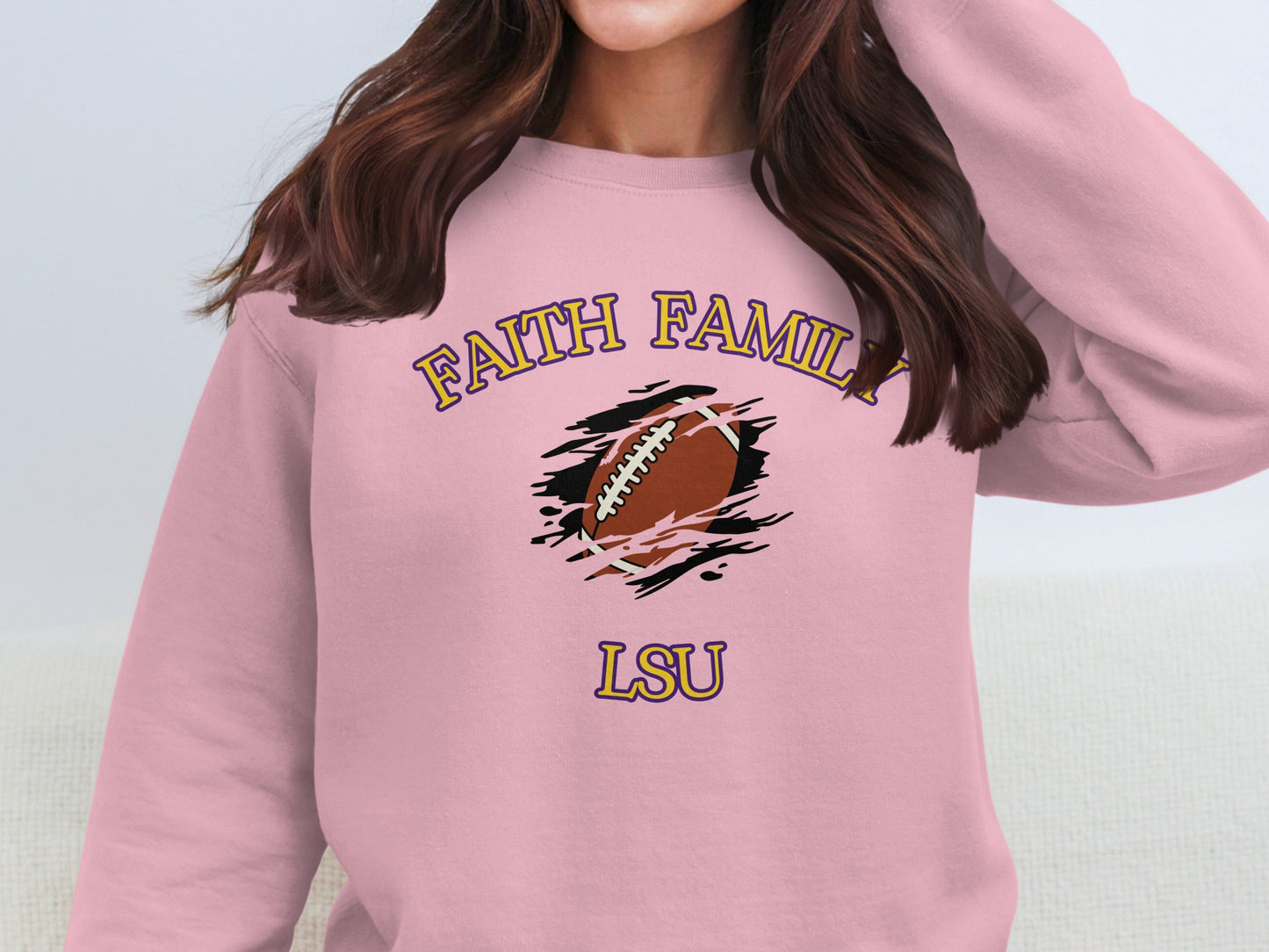 Faith Family LSU Football Graphic Sweatshirt product