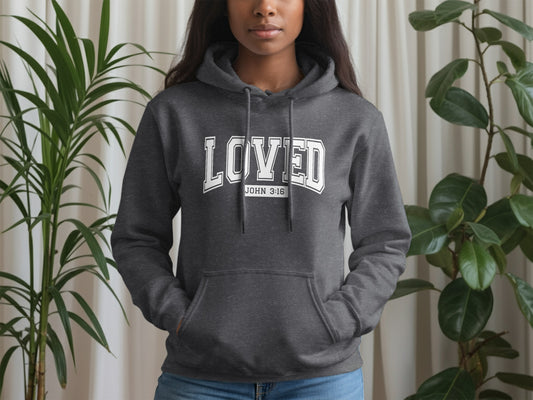 Loved John 3:16 Hoodie Great Inspirational Apparel