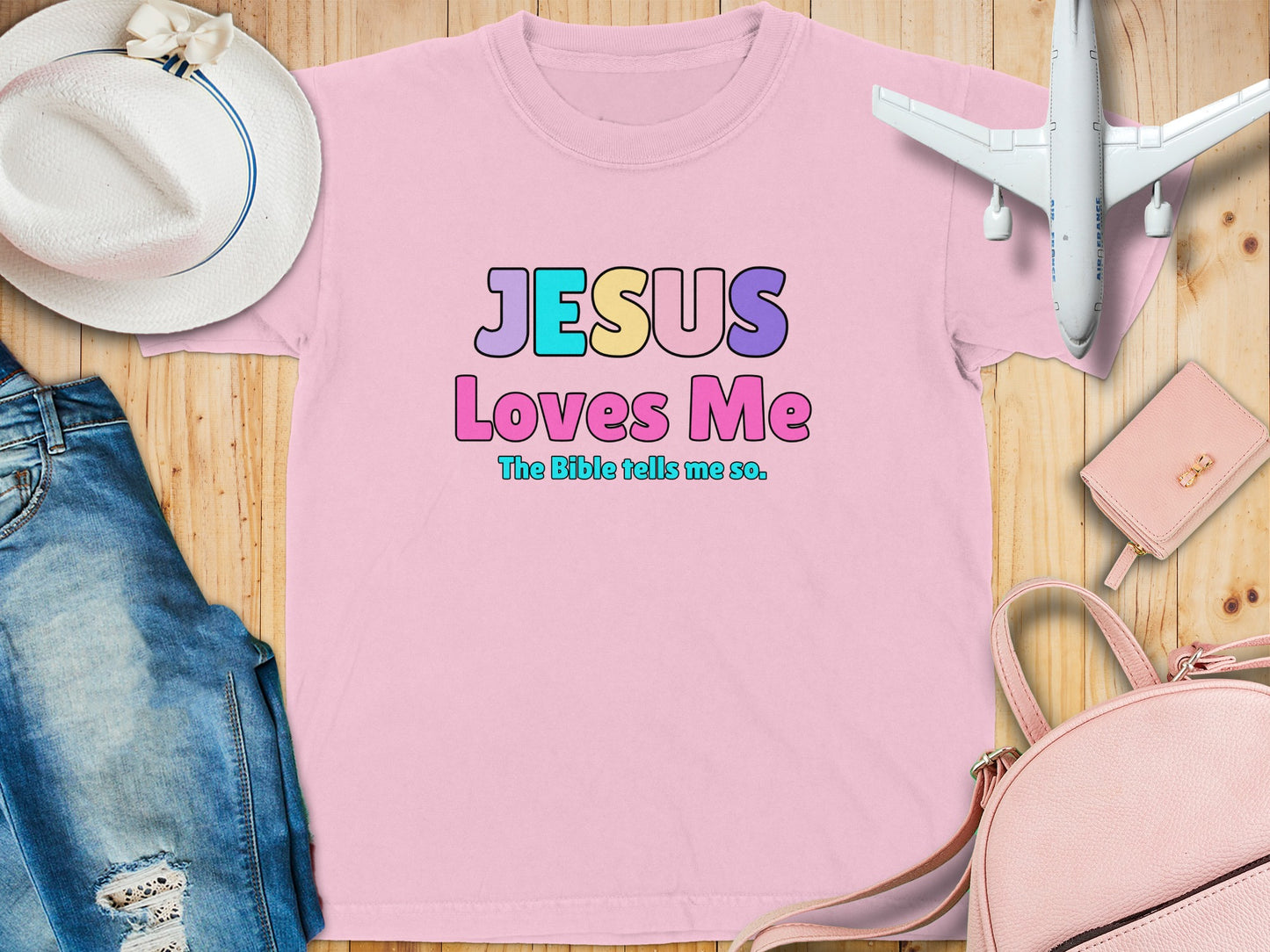 Girls Jesus Loves Me Vintage T-Shirt