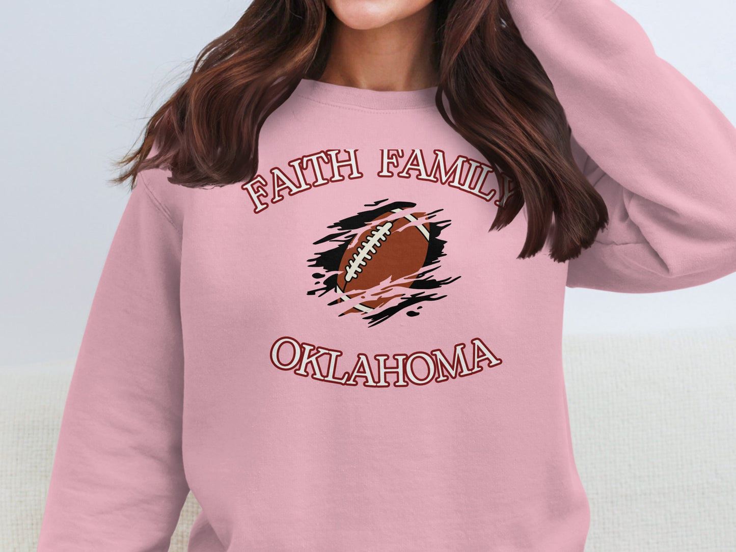 Faith Family Oklahoma Football Sweatshirt product type