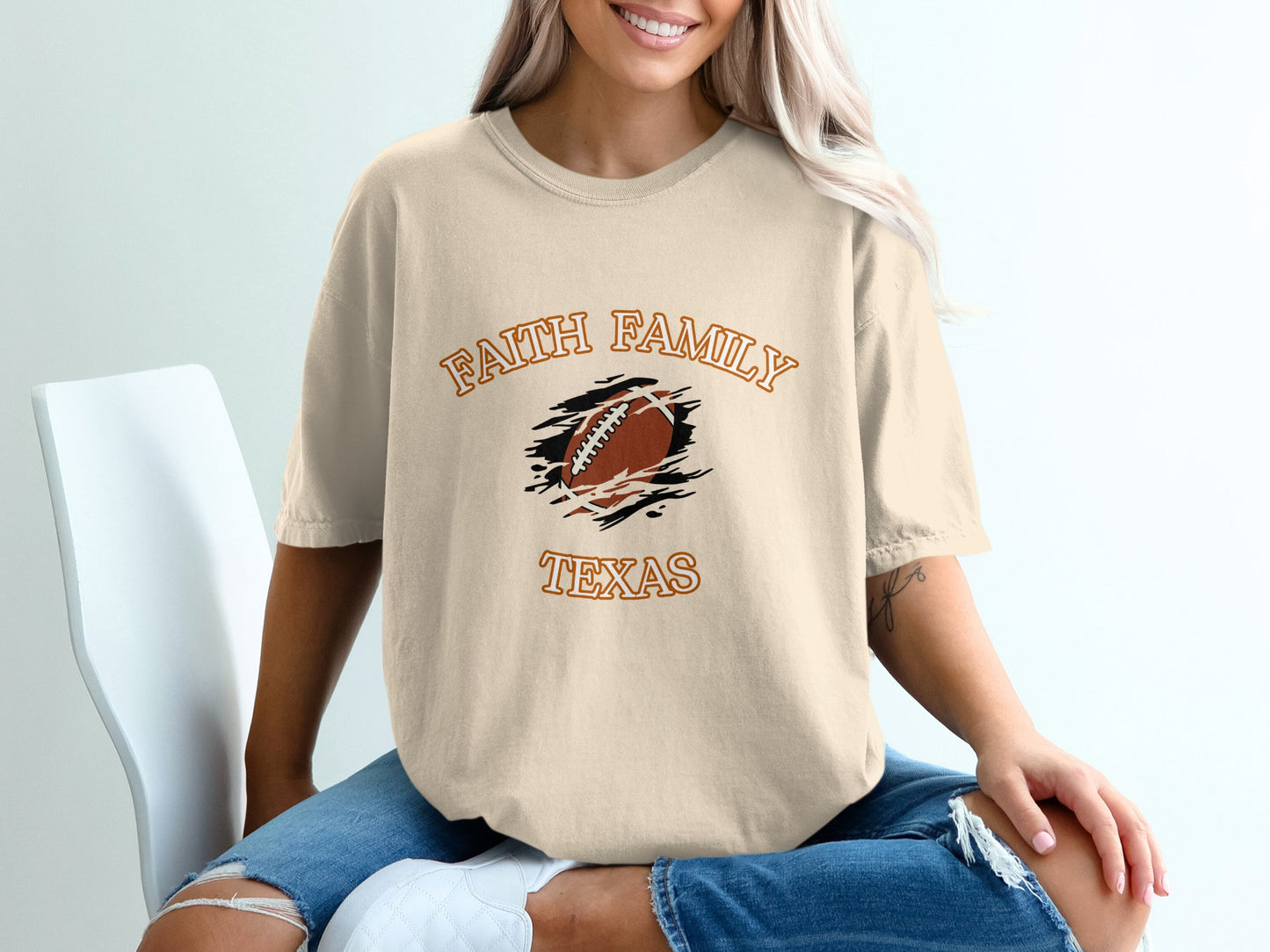 Faith Family Texas Football Graphic T-Shirt Product