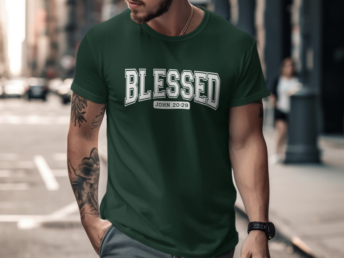 Blessed John 20:29 Graphic Tee Shirt Christian Apparel