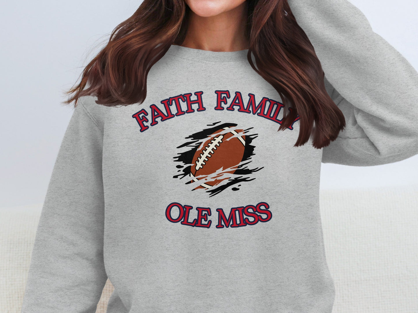 Faith Family Ole Miss Football Sweatshirt product type