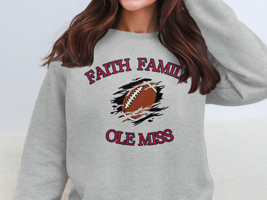 Faith Family Ole Miss Football Sweatshirt product type