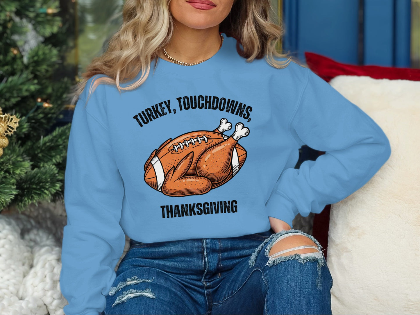 Turkey Touchdowns Thanksgiving Sweatshirt