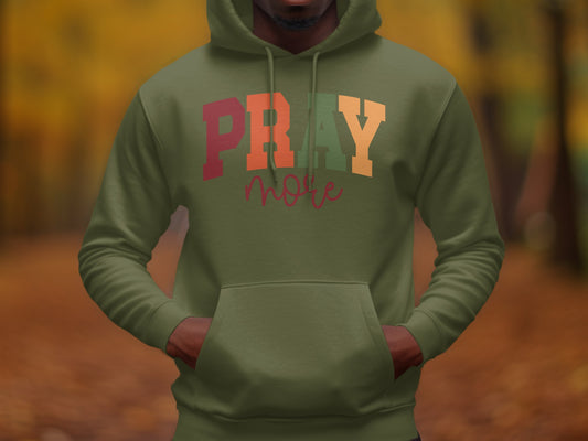 Pray More Multicolor Print Hoodie for Stylish Comfort