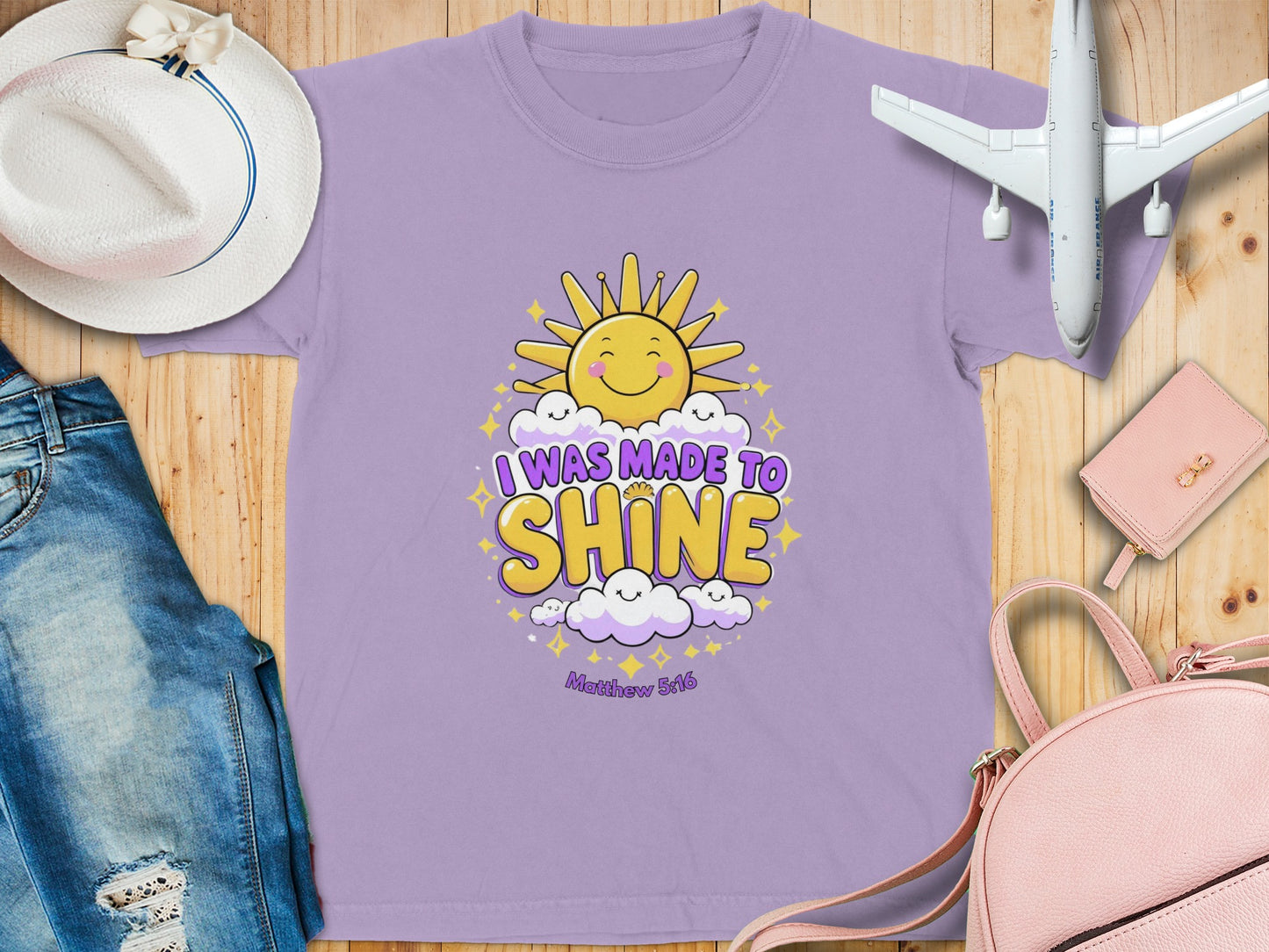I Was Made To Shine Matthew 5:16 uplifting t-shirt