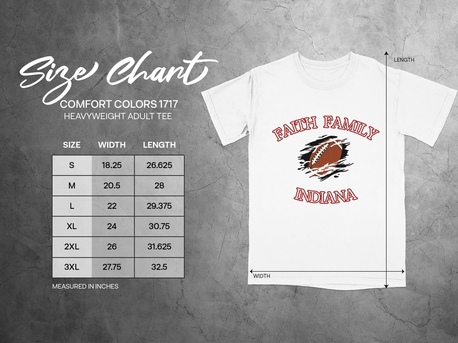 Faith Family Indiana Football Themed Tee