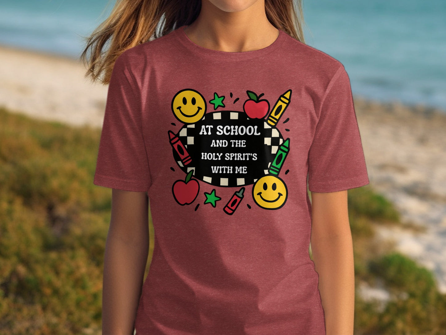 At School and the Holy Spirit's With Me T-shirt