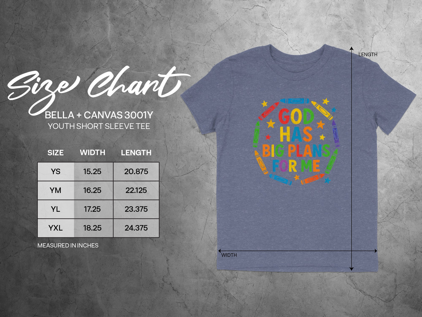 God Has Big Plans for Me Youth Short Sleeve Tee