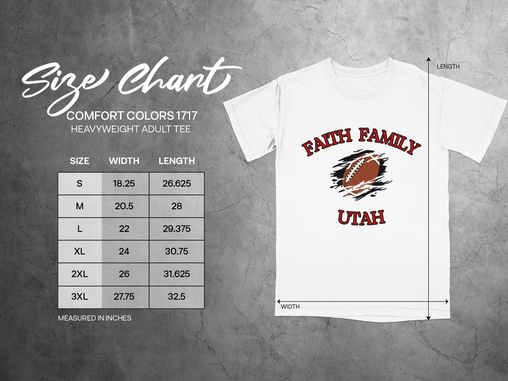 Football Faith Family Utah printed tee