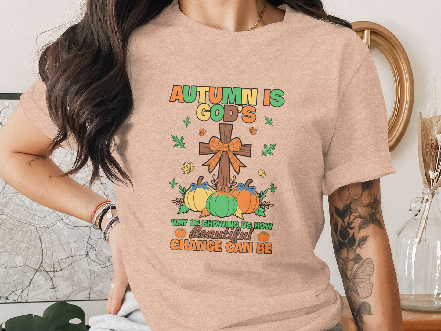 Autumn Is God's Showing Us How Beautiful Change T-shirt