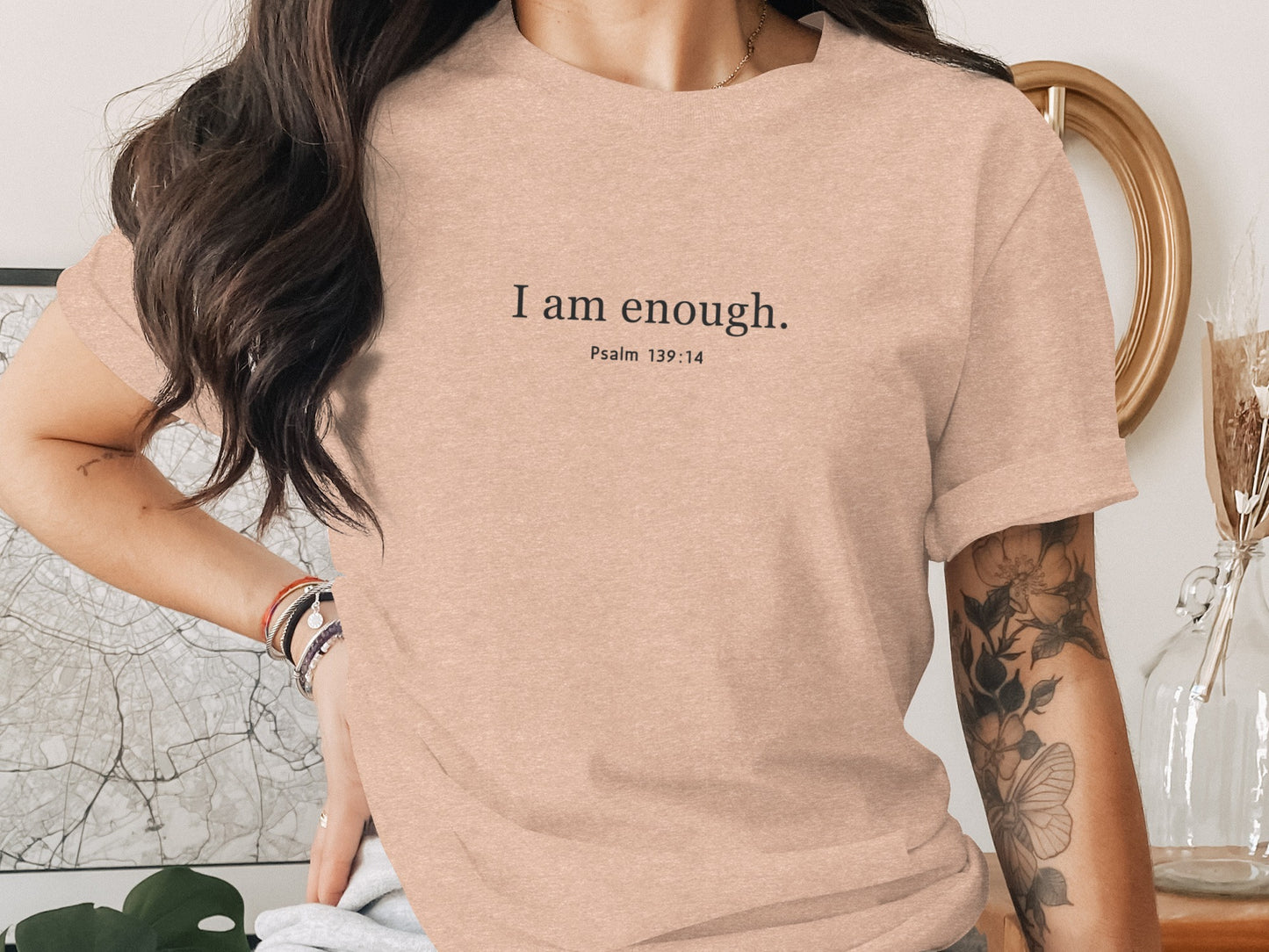 Inspirational I Am Enough Psalm 139 14 Casual T-shirt product