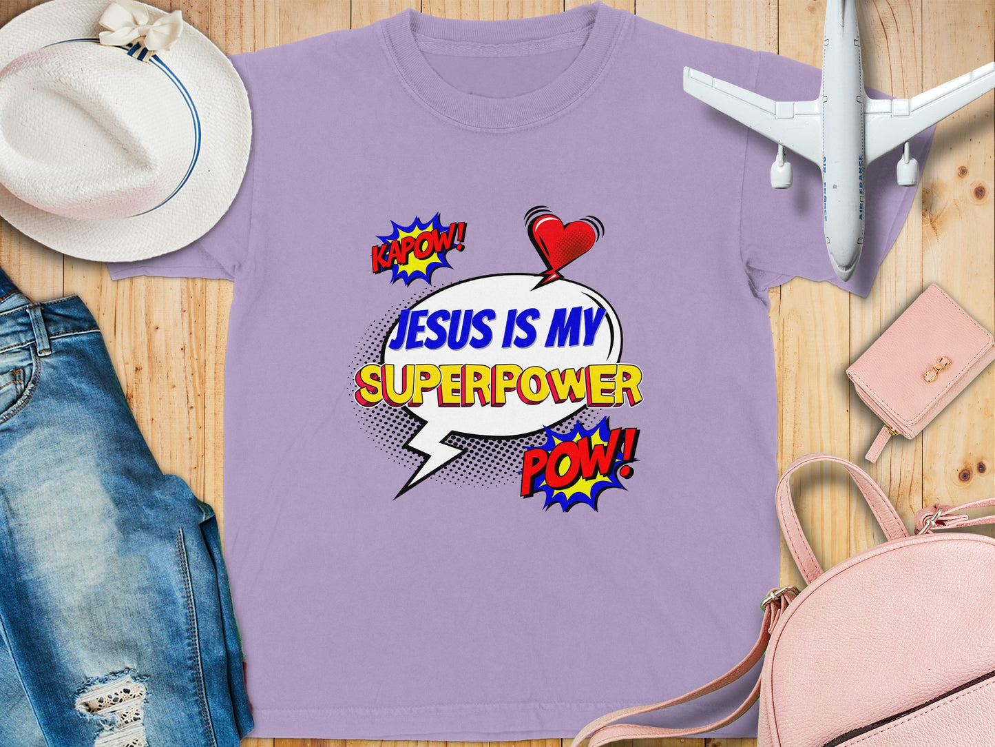 Jesus Is My Superpower Graphic Tee Shirt