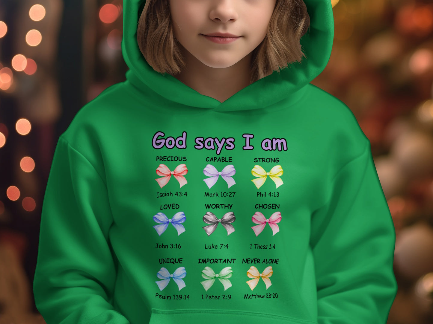 God Says I Am Hoodie with Motivational Quotes