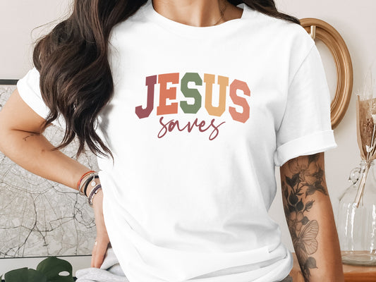 Jesus Saves Casual Graphic Top for Everyday Wear