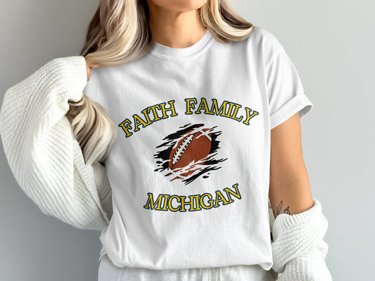 Faith Family Michigan Football Graphic Tee
