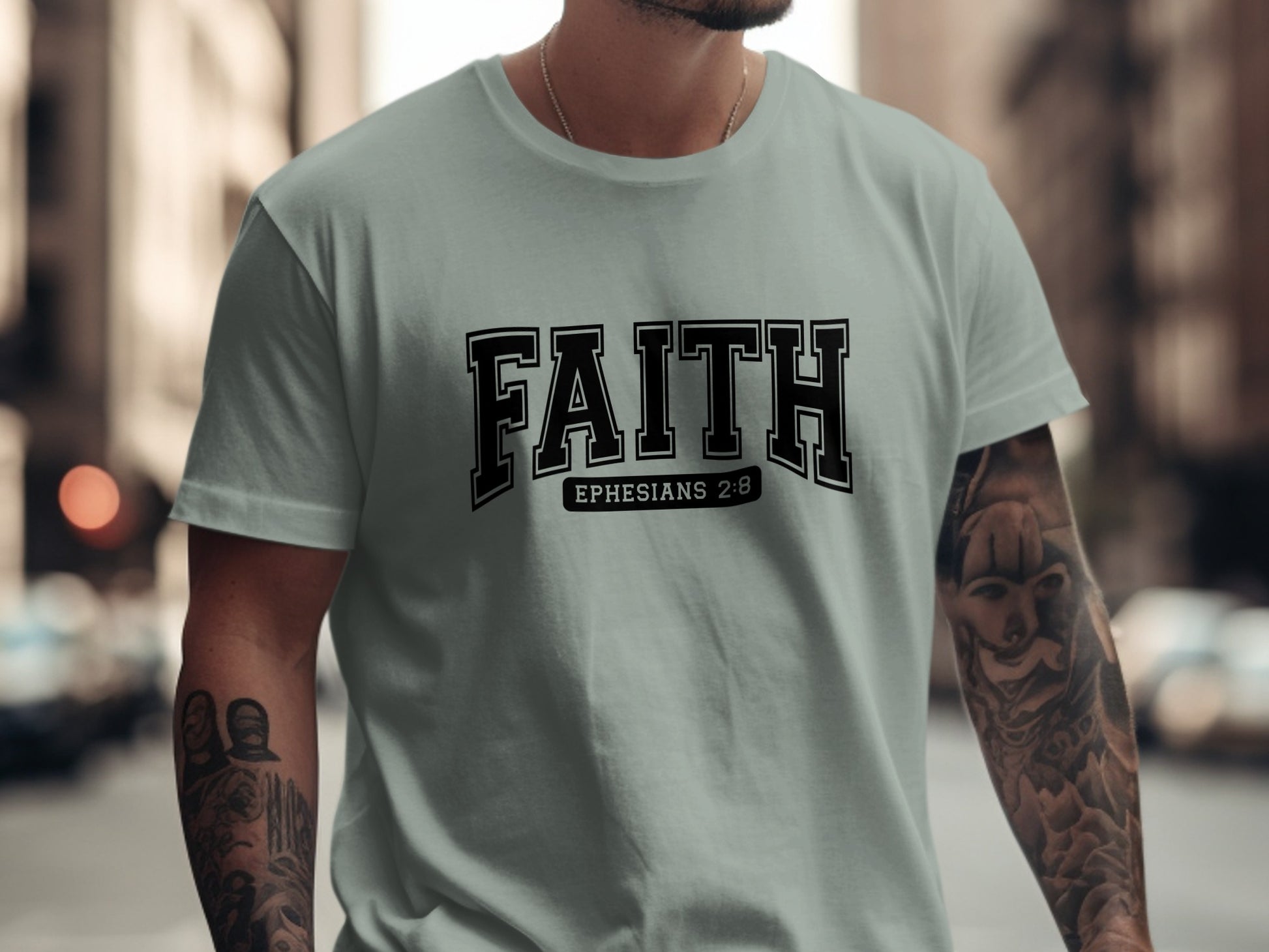 Faith Ephesians 2:8 Bible Verse Inspirational T-Shirt