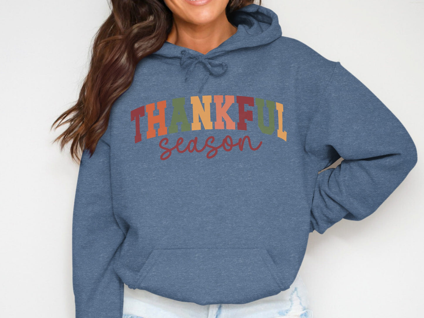 Thankful Season Colorful Text Hoodie Product