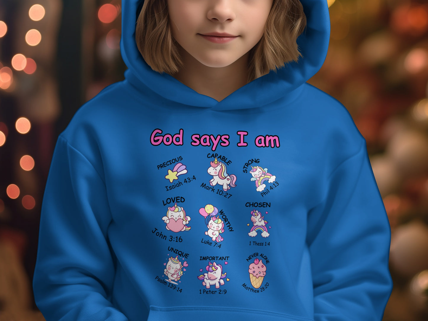 God Says I Am Cute Unicorn Theme Hoodie