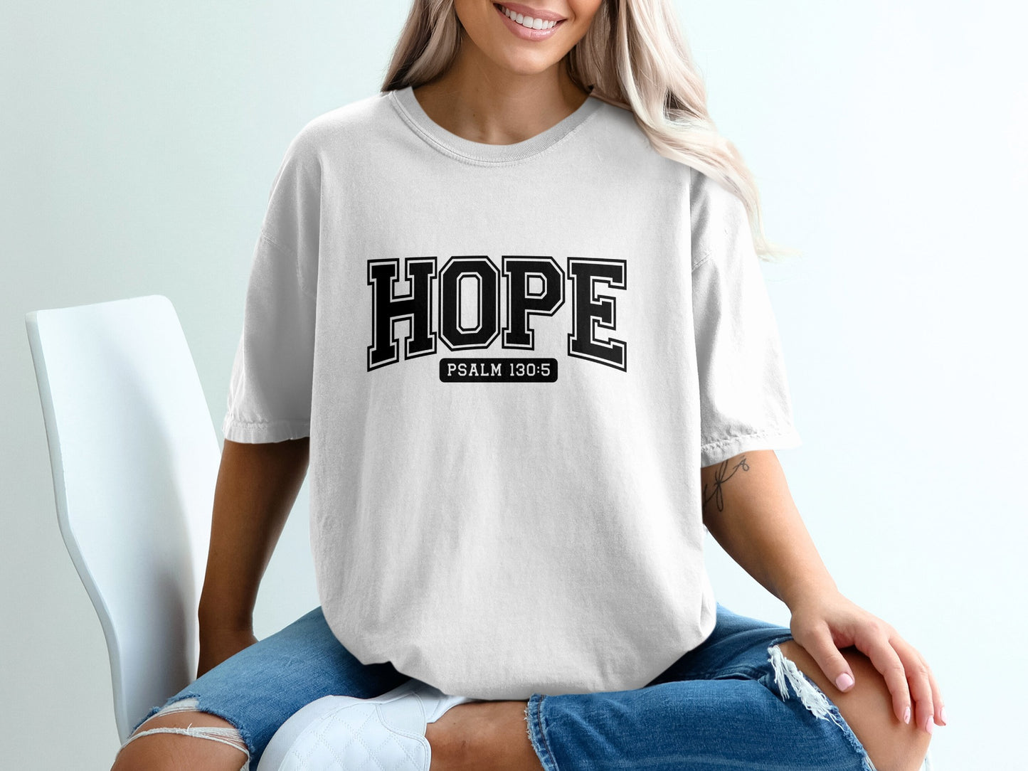 HOPE Psalm 130 5 Inspirational Graphic T Shirt