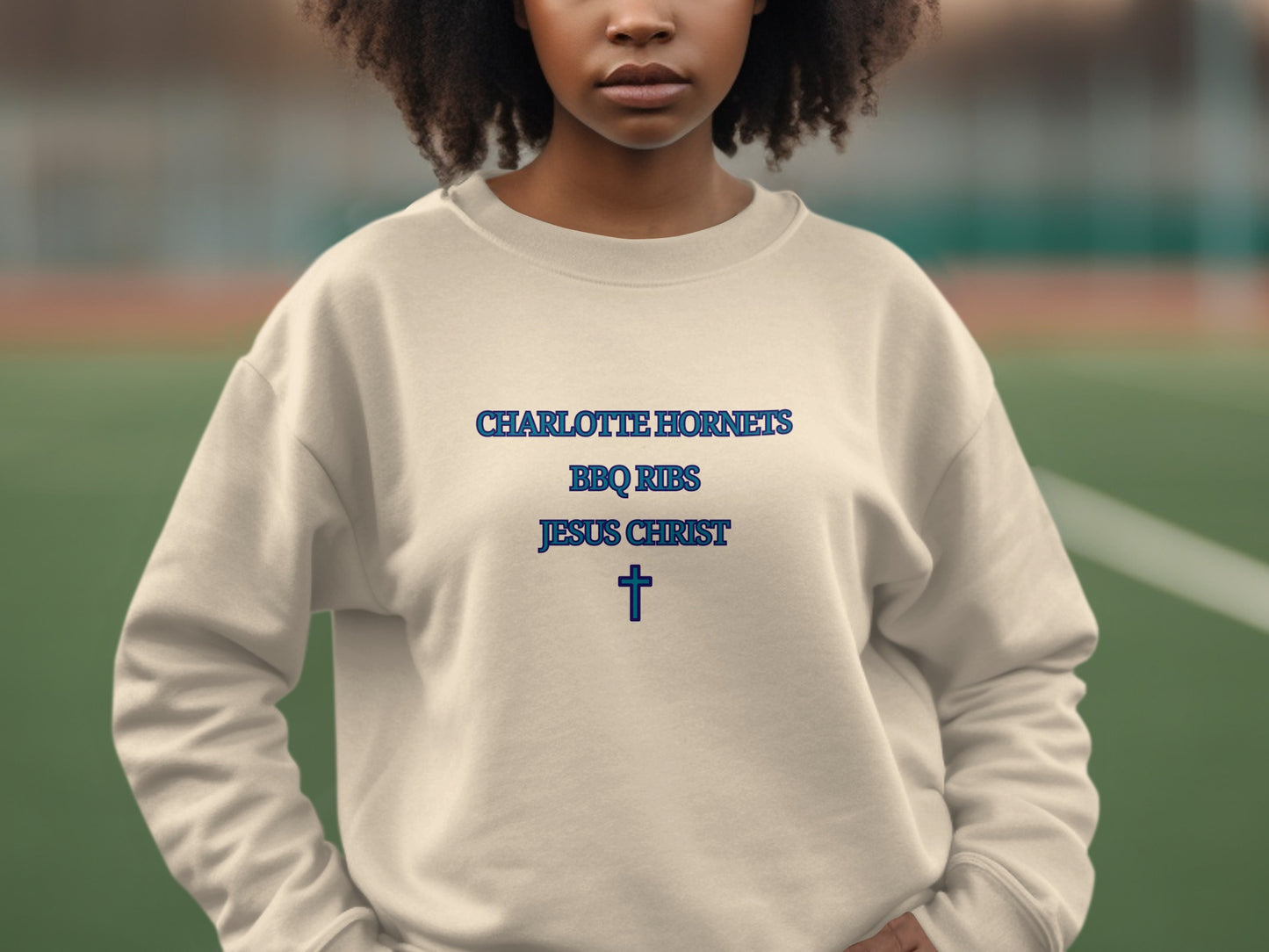 Charlotte Hornets BBQ Ribs Jesus Christ sweatshirt