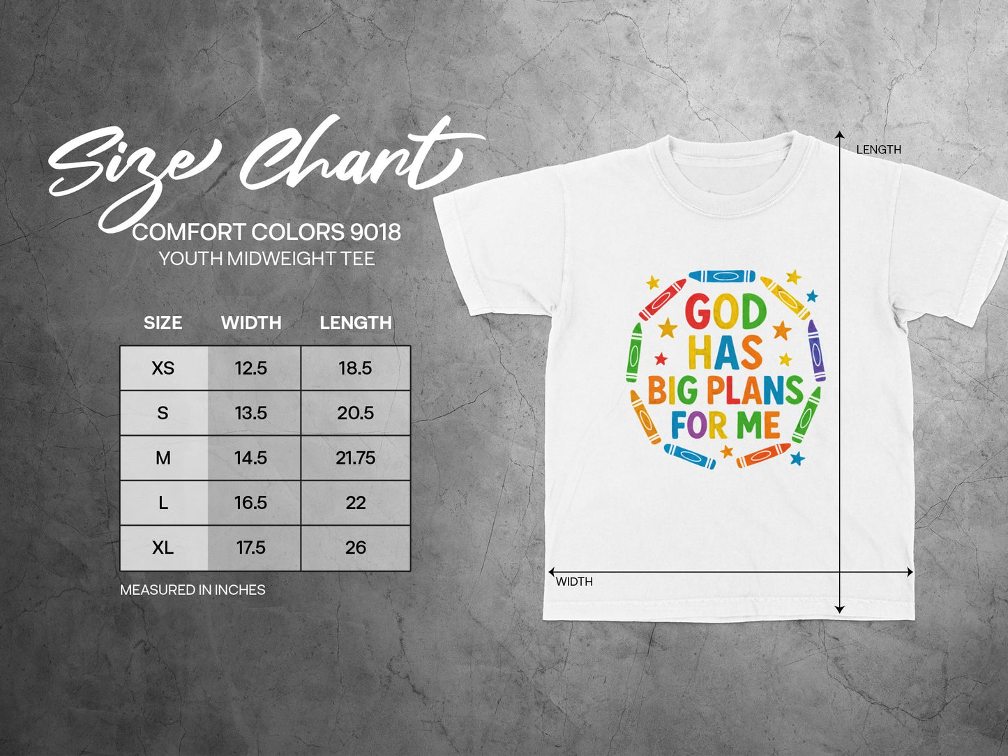God Has Big Plans For Me Youth Midweight Tee