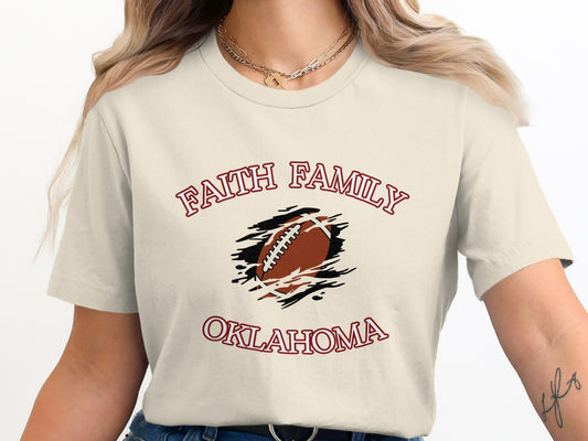 Faith Family Oklahoma Football Graphic Tee