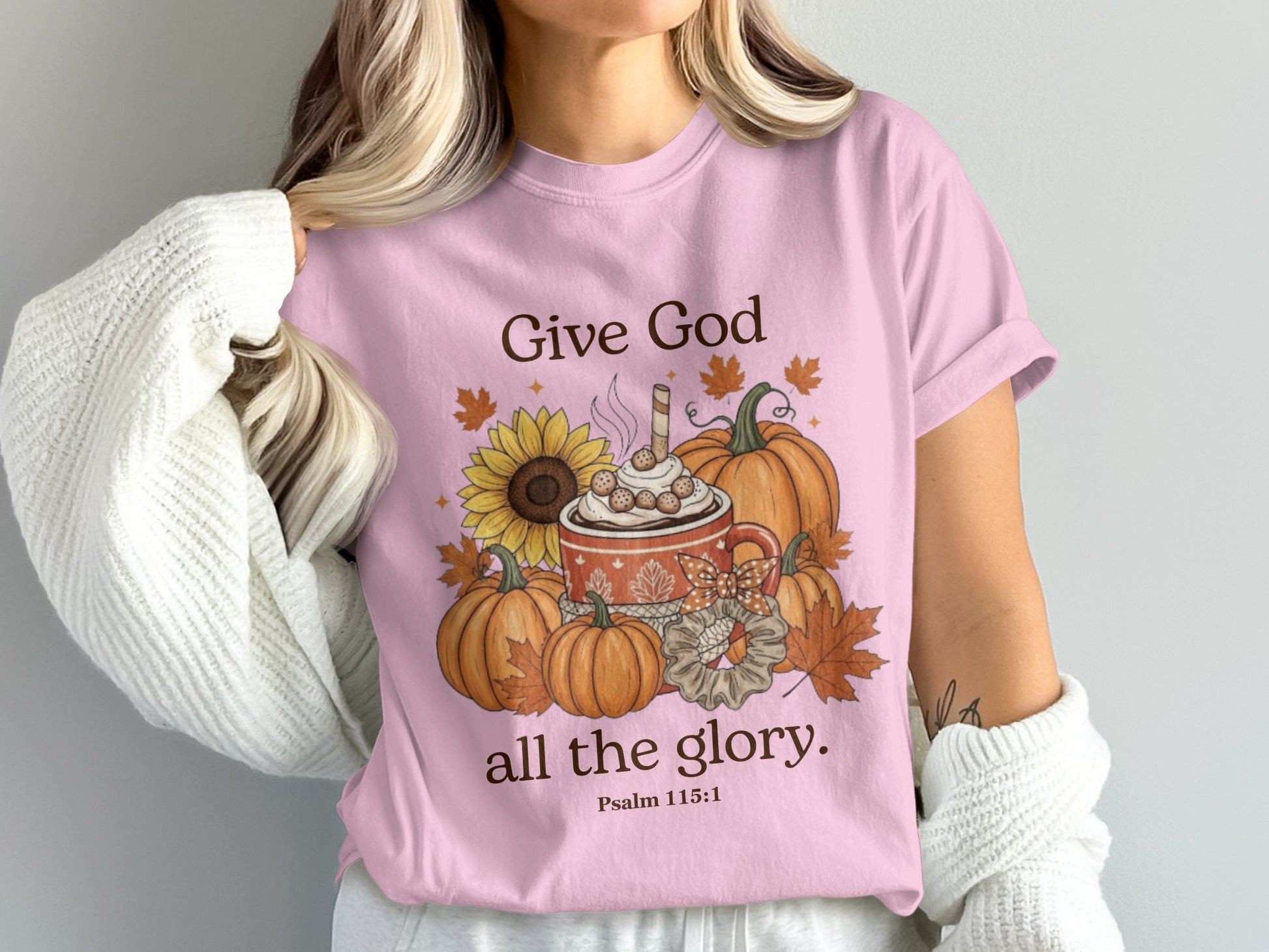 Give God All The Glory Autumn Themed T-Shirt