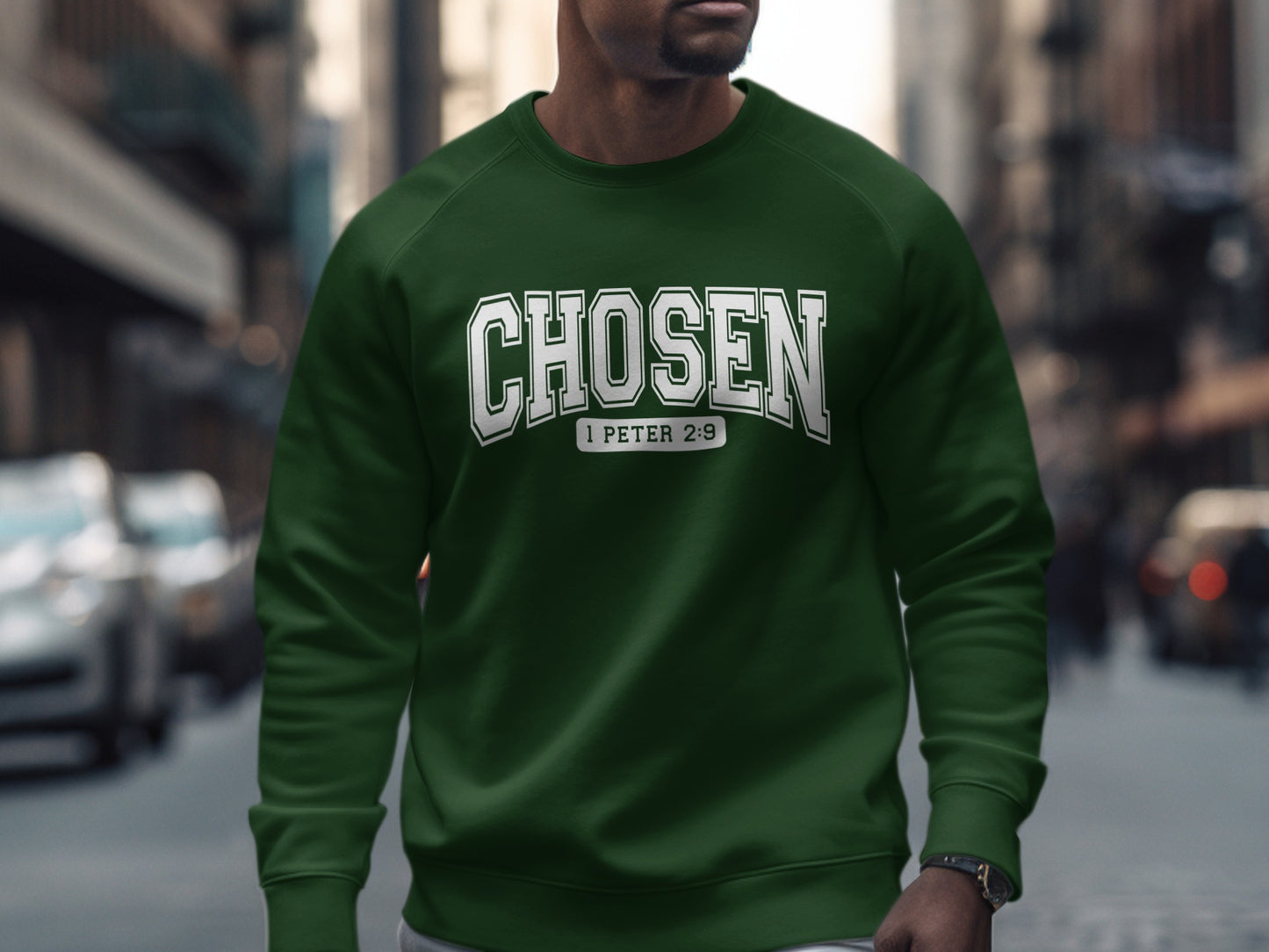 Chosen 1 Peter 2:9 Green Streetwear Sweatshirt Product