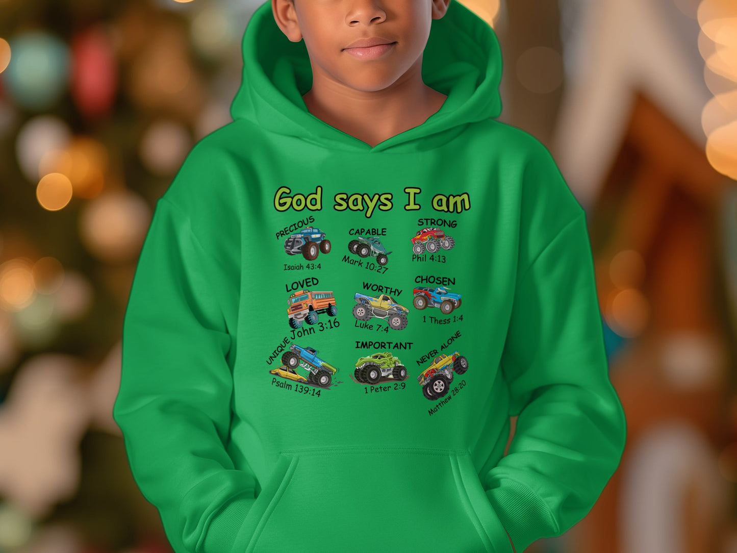 God Says I Am Child's Motivational Hoodie