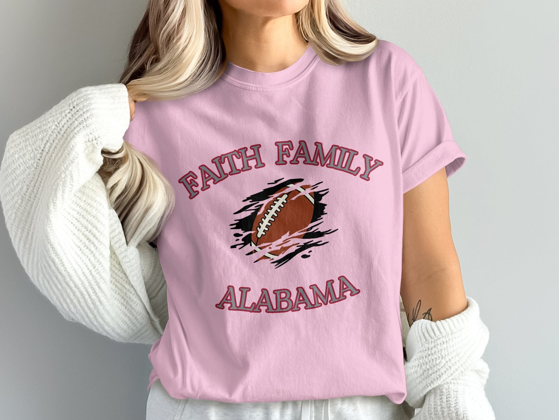 Faith Family Alabama Football Graphic Tee Shirt