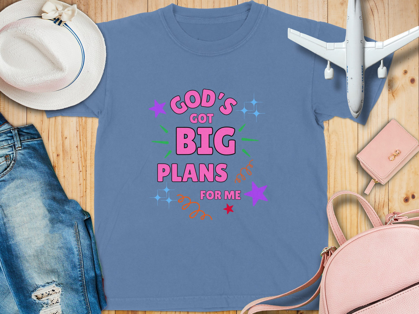 God's Got Big Plans For Me Shirt Bright Design