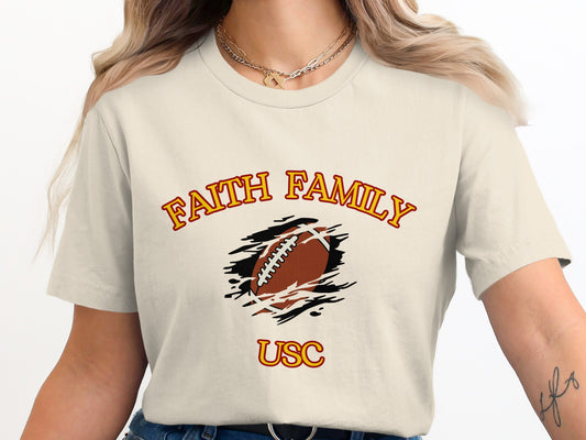 FAITH FAMILY USC Football Graphic T-shirt