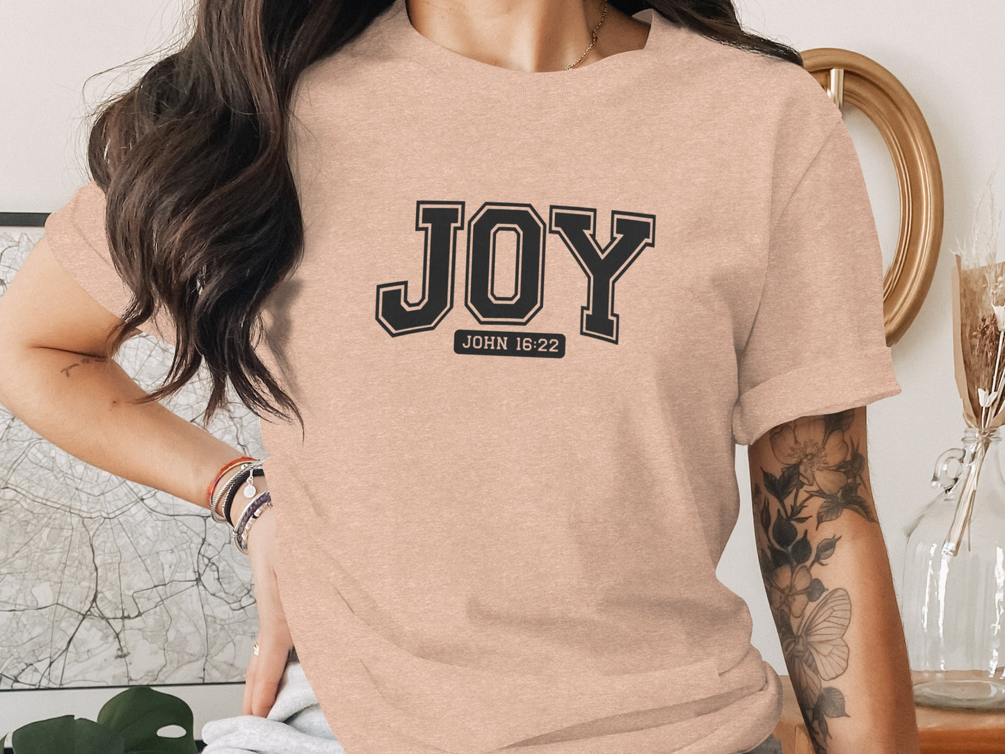 Joy John 16 22 Bible Verse Graphic T-Shirt