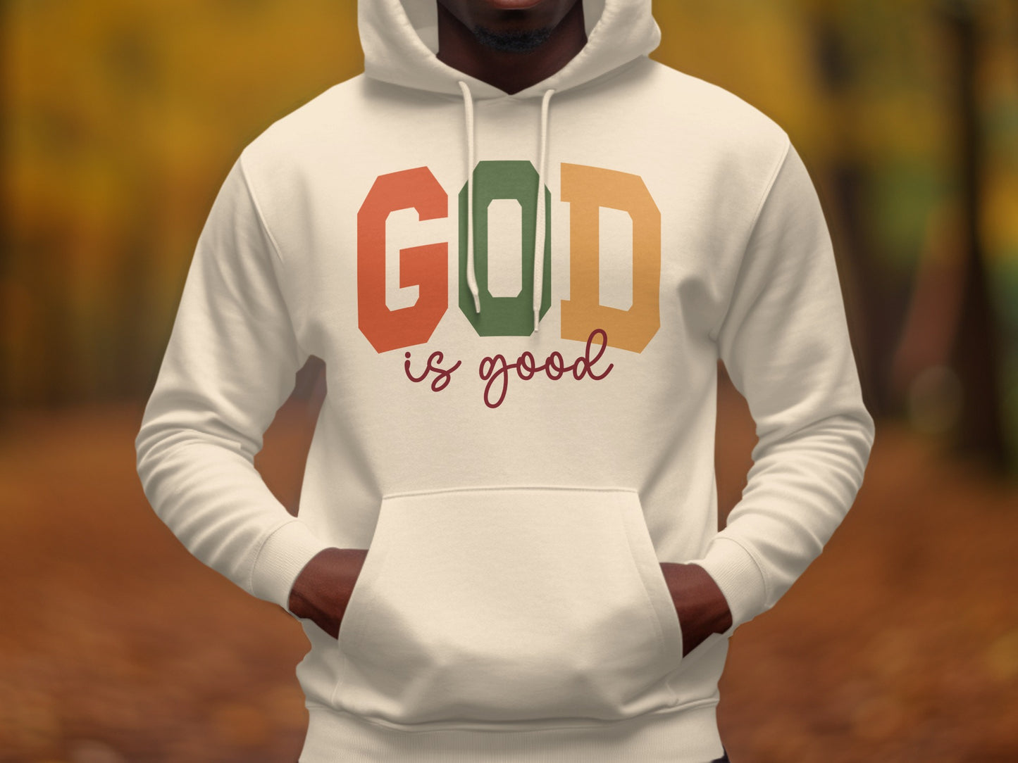 GOD IS GOOD Bold Retro Lettering Hoodie