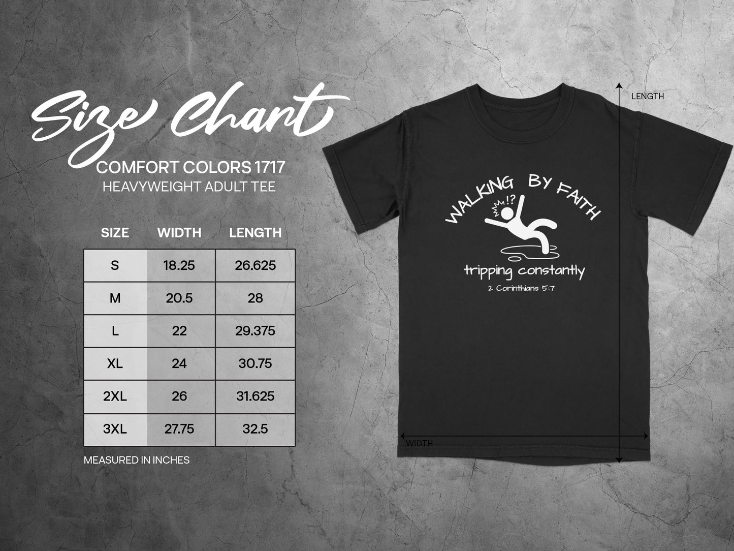 Walking By Faith Tripping Constantly Adult Tee product