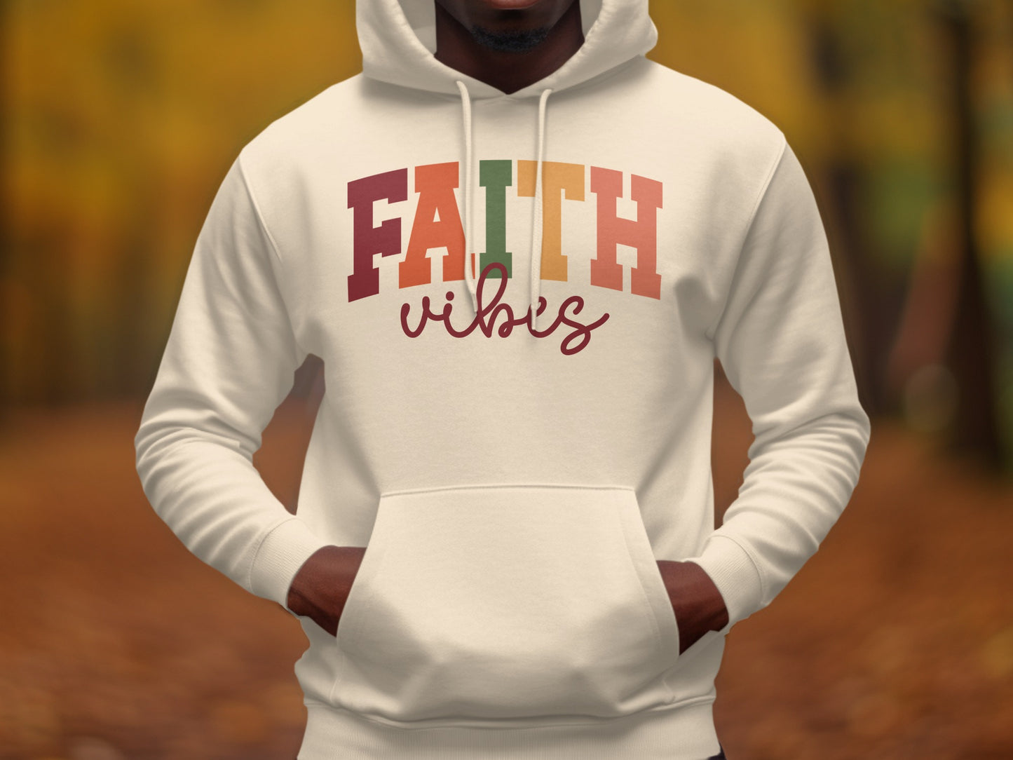 Faith Vibes Multicolored Text Hoodie product