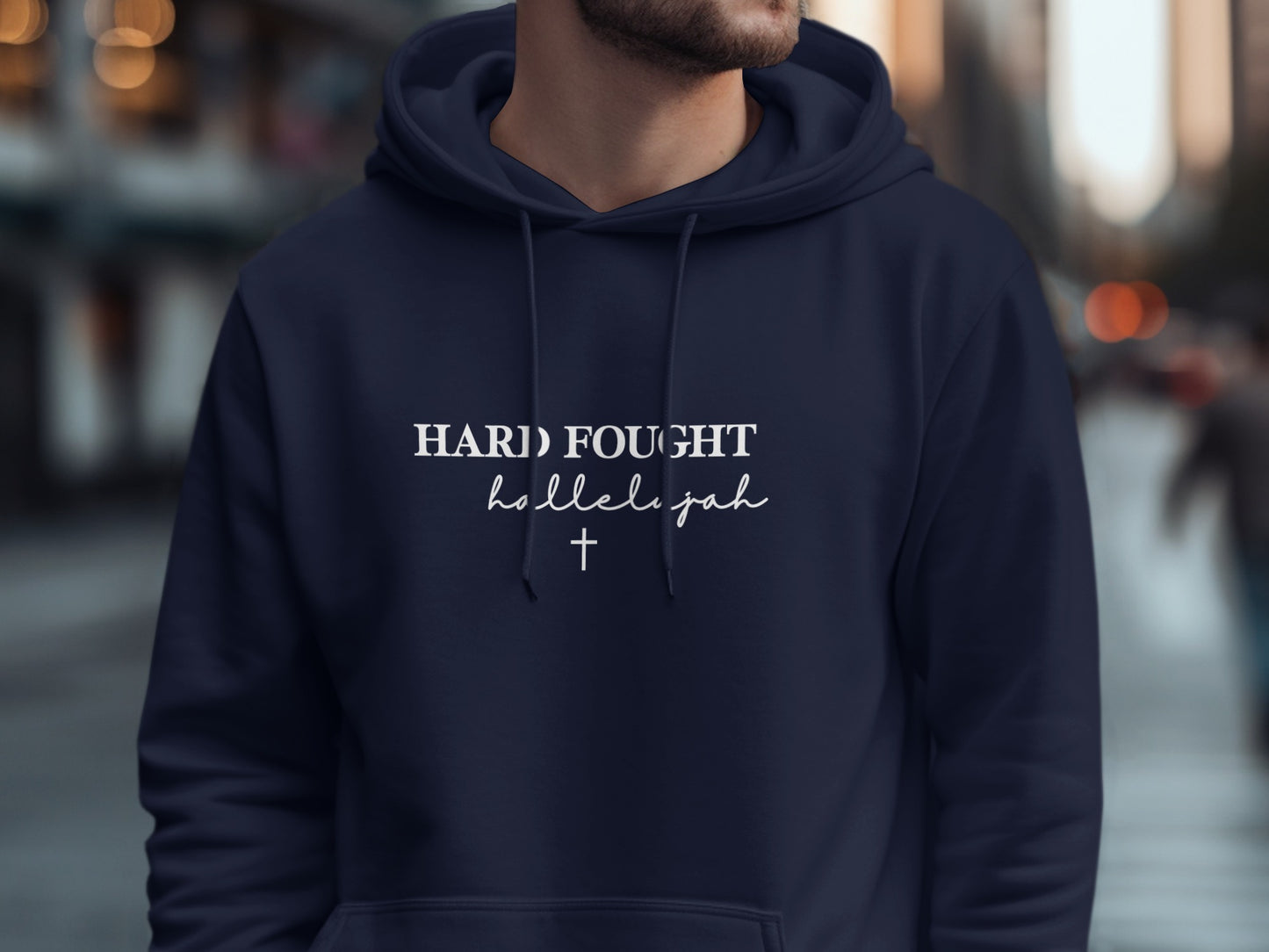 Hard Fought Hallelujah Cross Hoodie product type