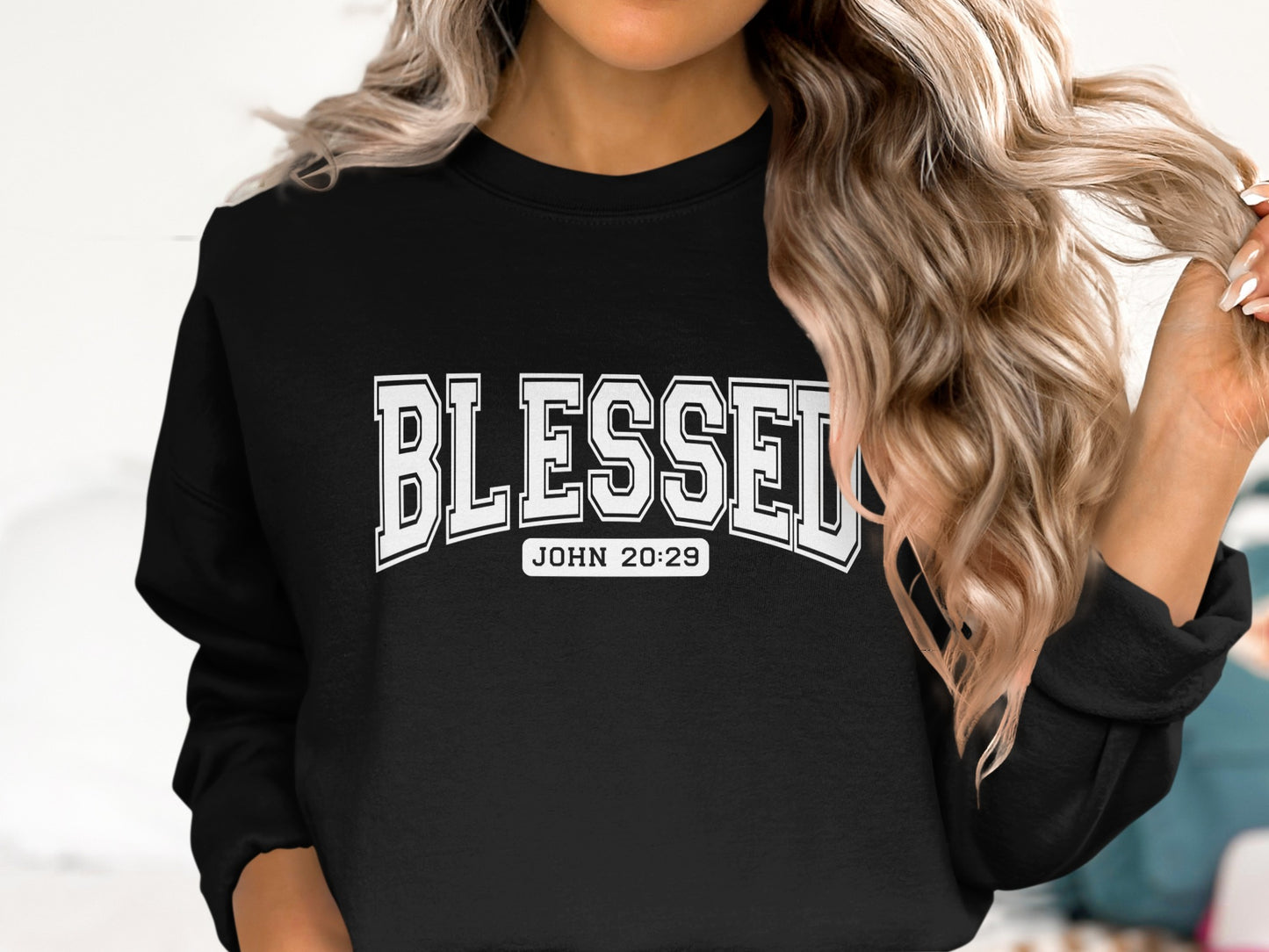Blessed John 20:29 statement crewneck product