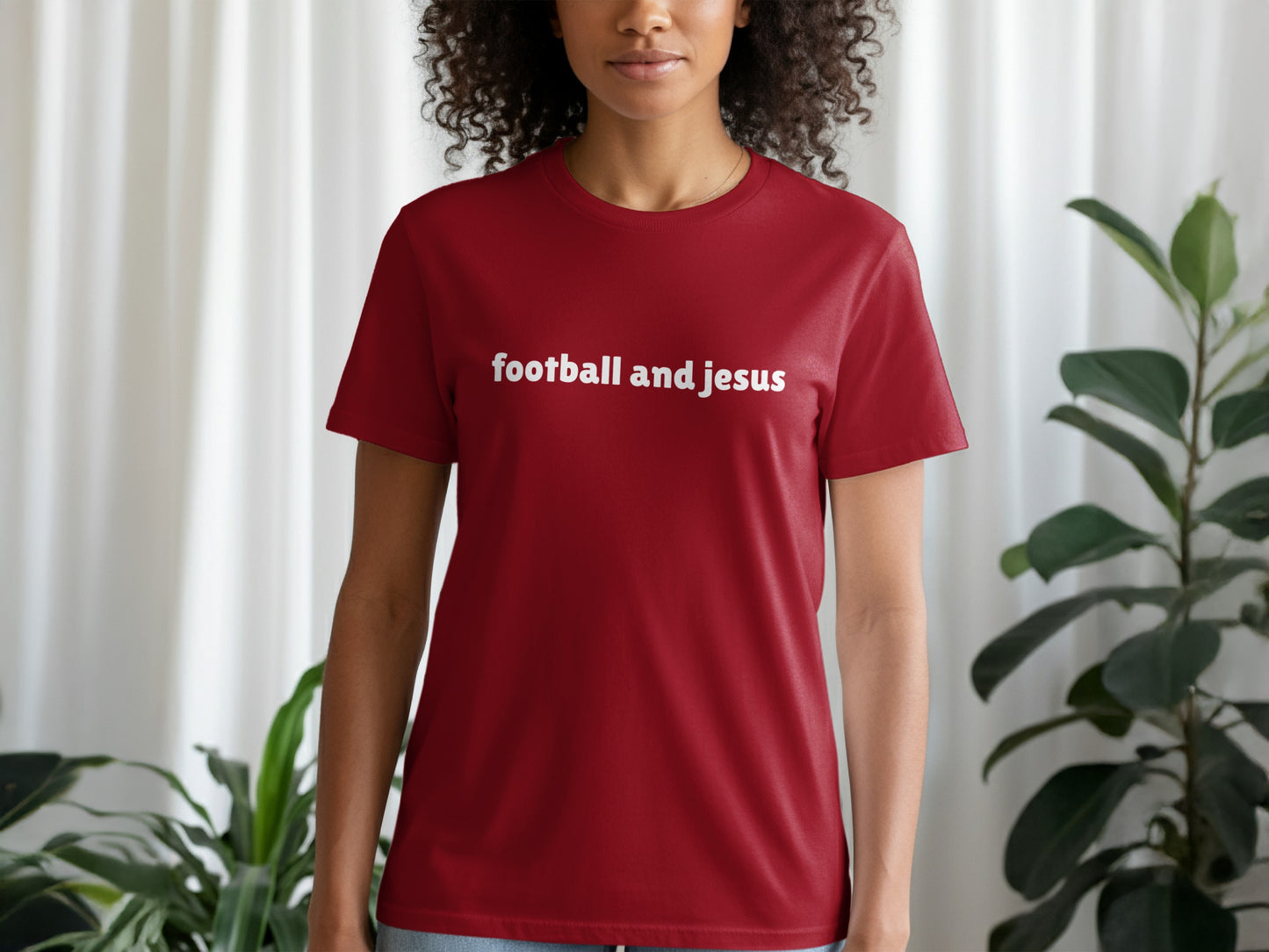 football and jesus statement t-shirt product