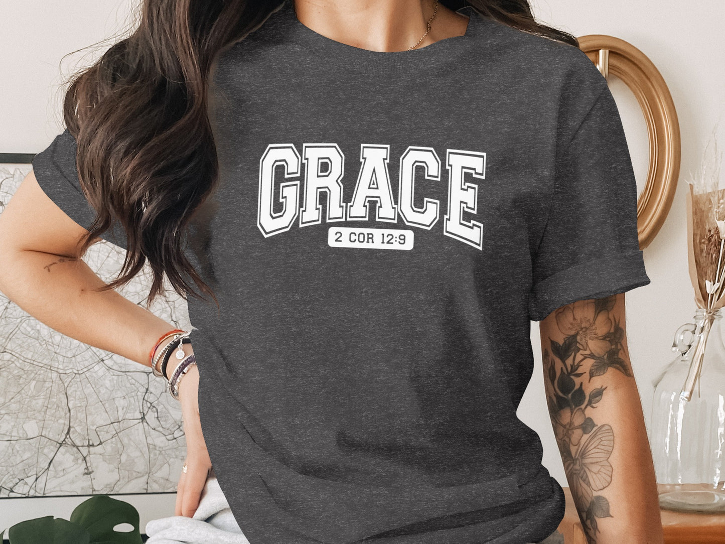 Grace 2 Cor 12:9 Graphic Tee Christian Faith Shirt