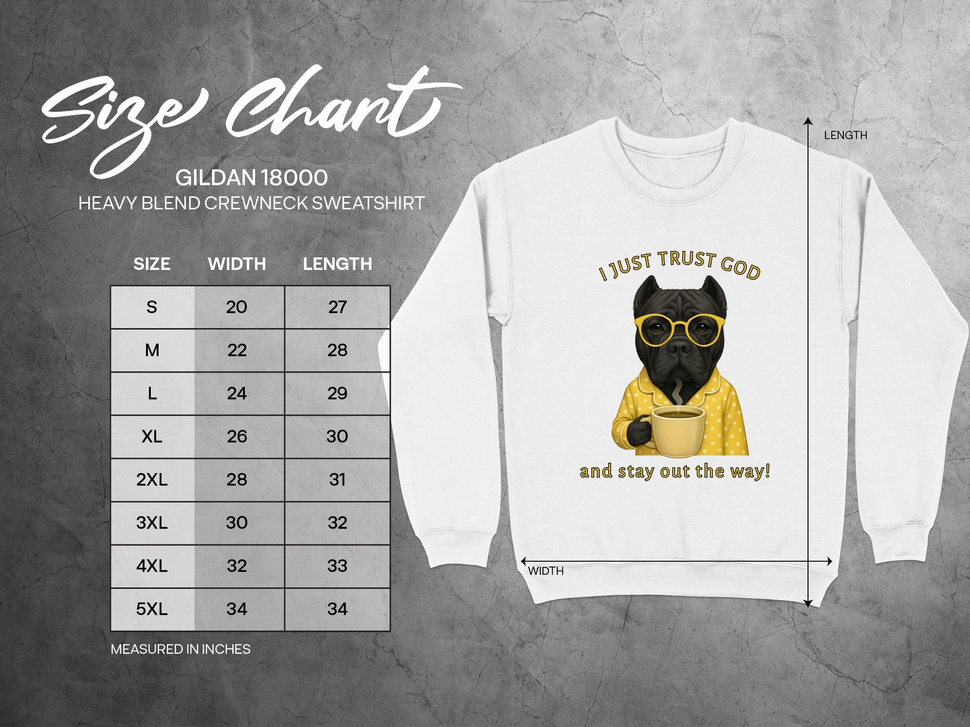 I Just Trust God Dog with Coffee Heavy Blend Crewneck