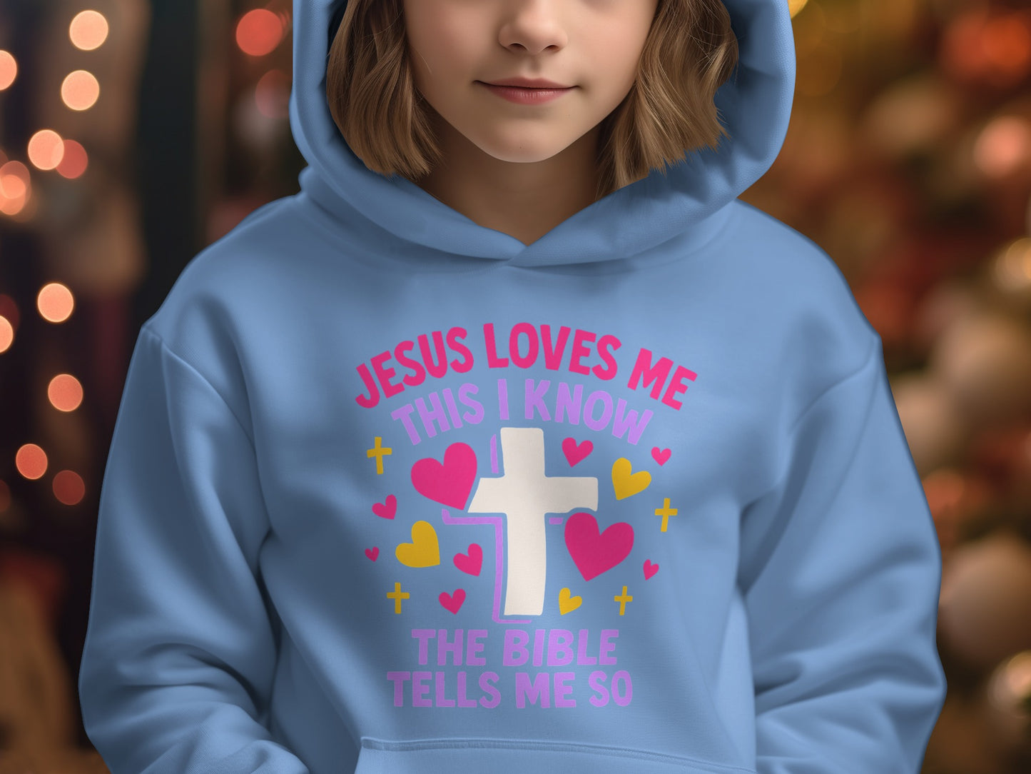 Jesus Loves Me Hoodie with Bible Verse for Kids