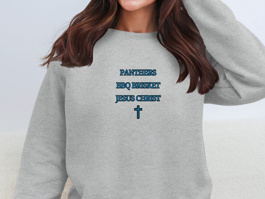Panthers BBQ Brisket Jesus Christ Sweatshirt product