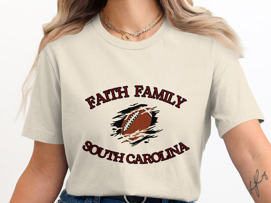 Faith Family South Carolina Football T-shirt